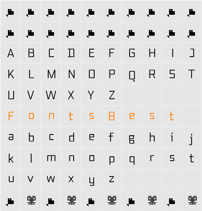 Axial cut Character Map