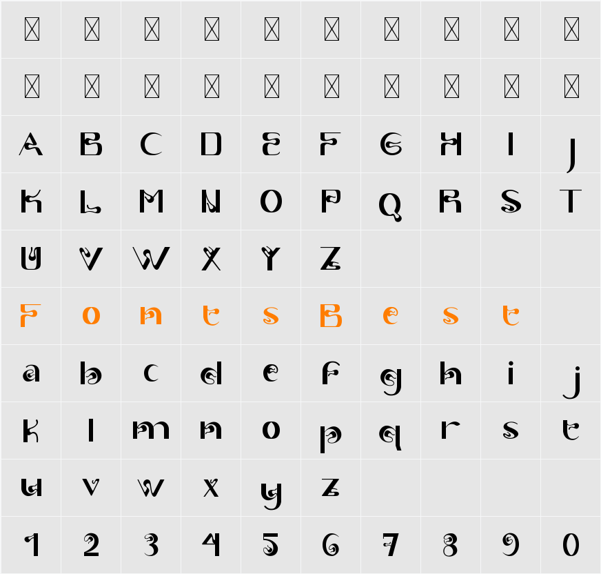 Midocean Character Map