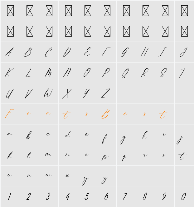 RomanLangston Character Map