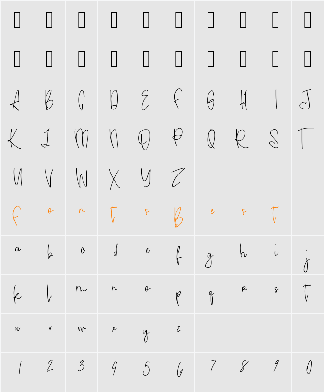 aquamarine Character Map