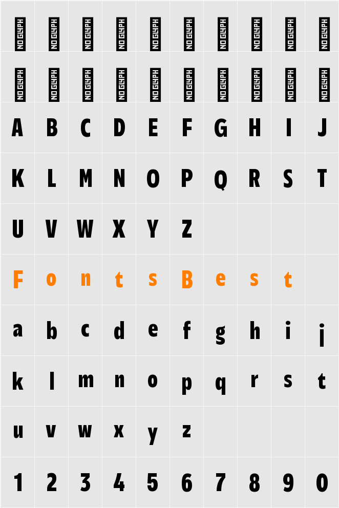 Performa Cn Bold Character Map