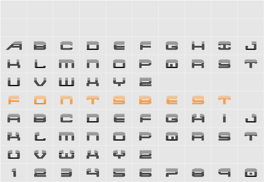 Atlantia Gradient Character Map