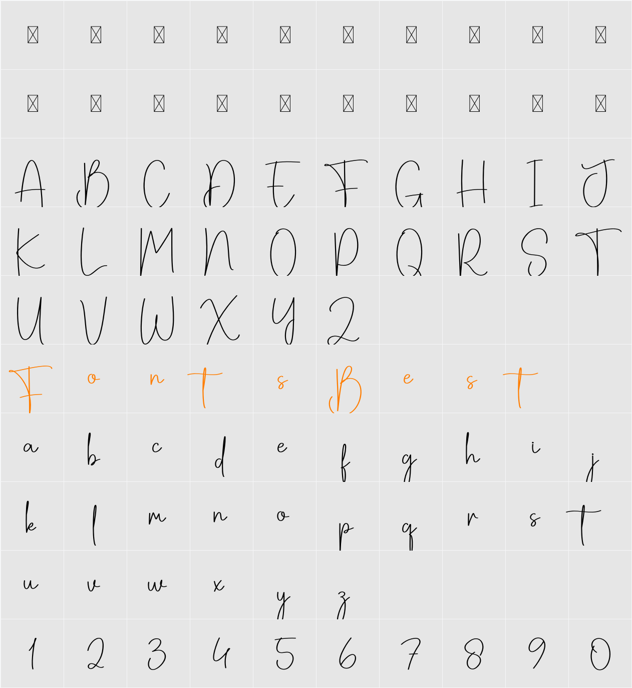 Thickfog Character Map