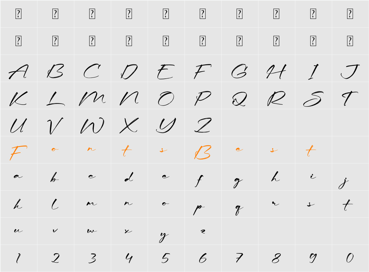 Harttley Suttonline Character Map