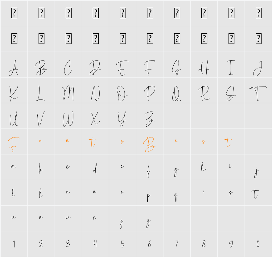 Something Different Character Map