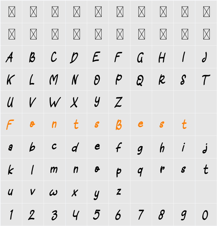 Astroy Character Map