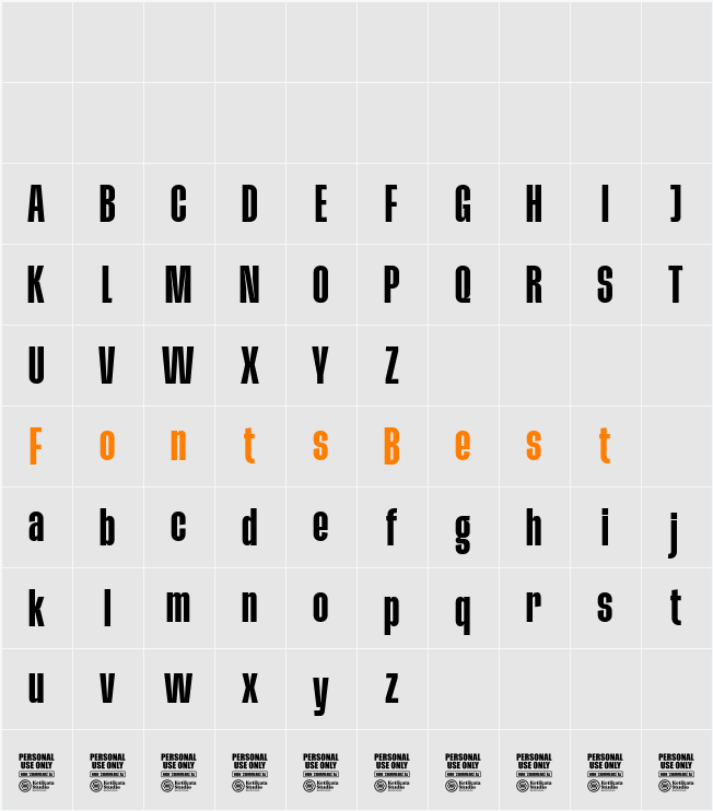 Rodmolle Condensed Demo Character Map
