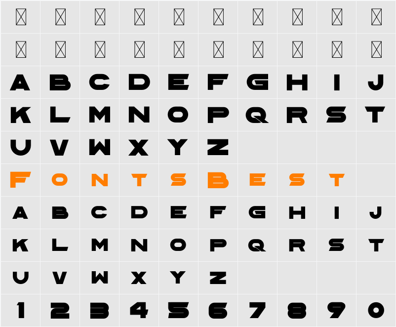 JUMBOTRON Character Map