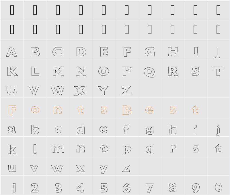 Outline Character Map