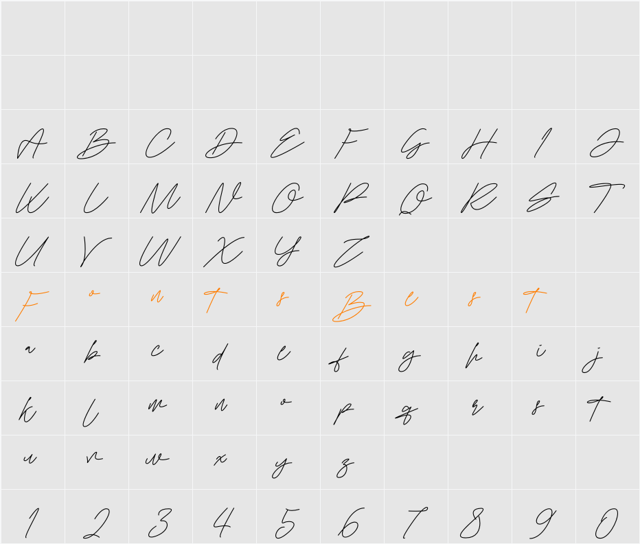 Cruliosta Character Map