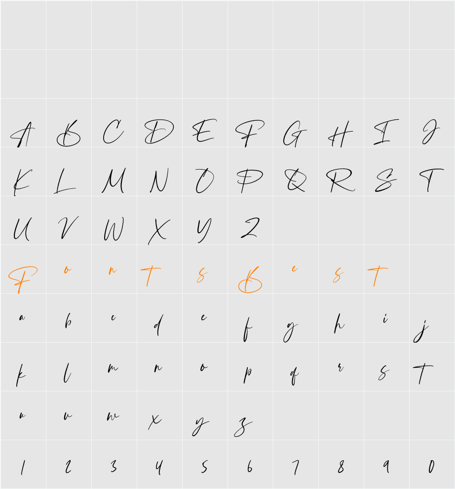 Oastine Character Map