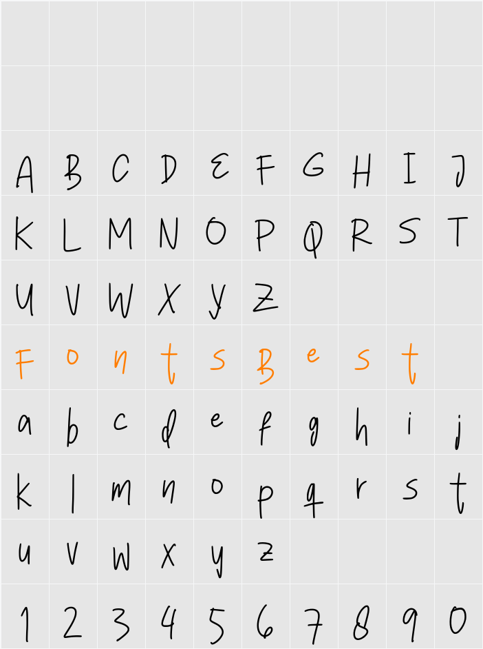 Bidarya Signature Character Map