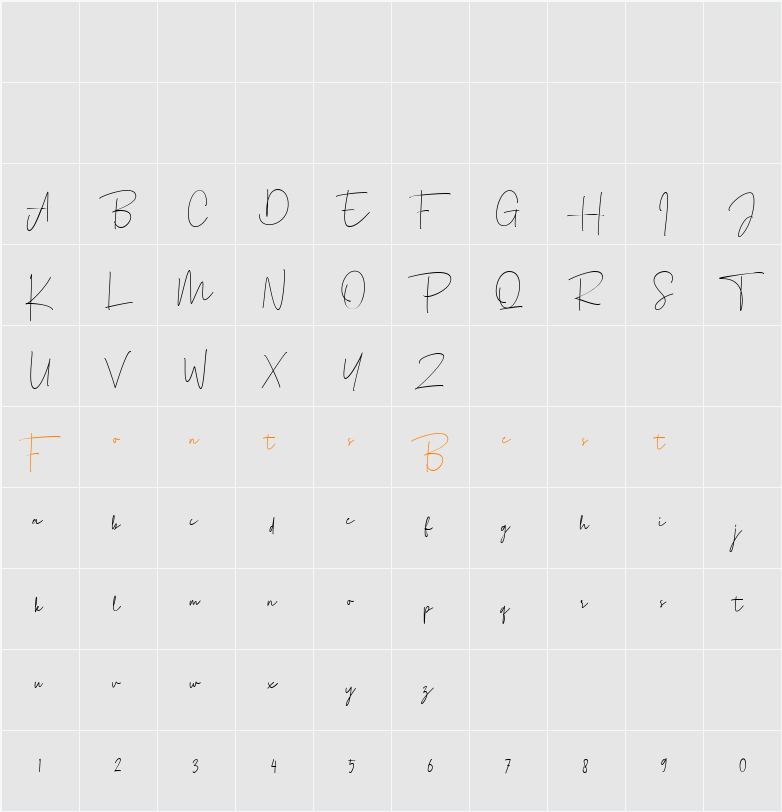 Agustine Signature Character Map