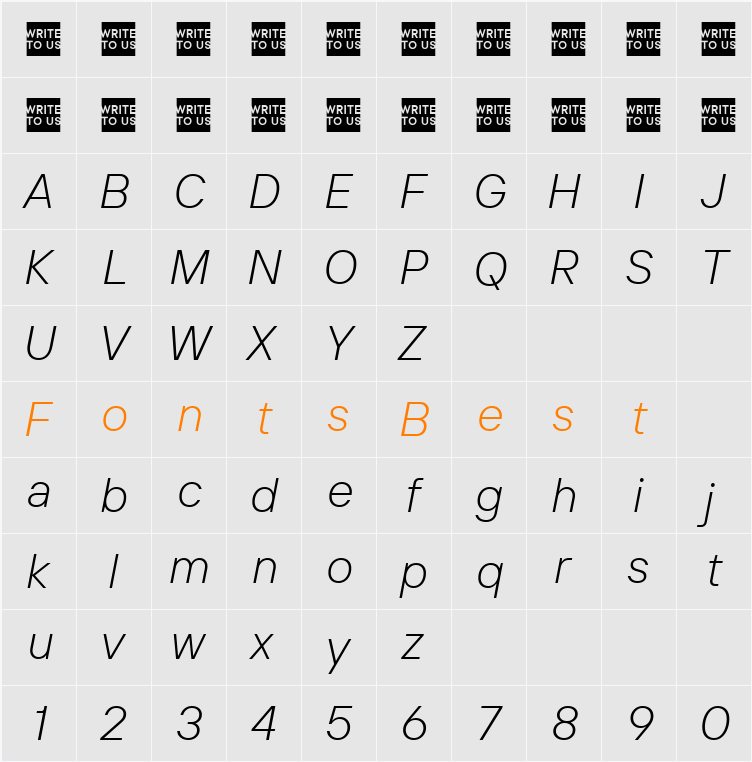 TT Interphases Pro Trl Lt Character Map