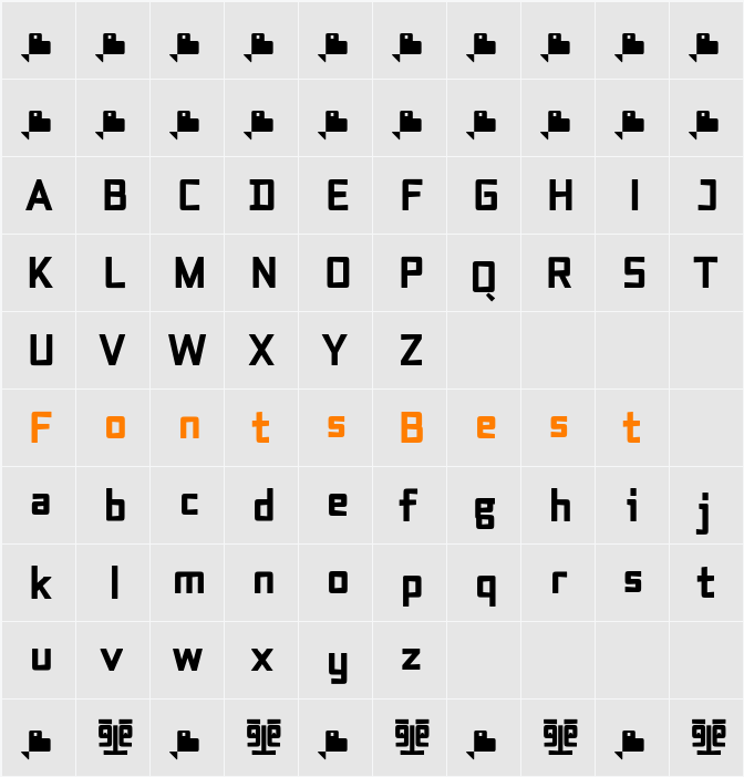 Axial cut Character Map
