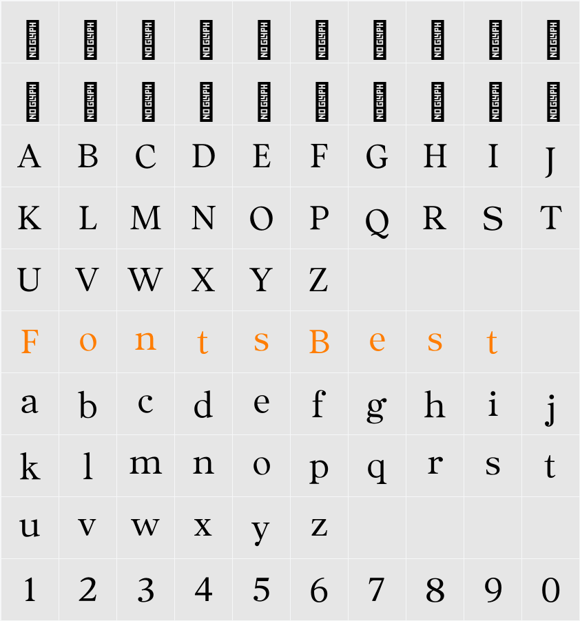 Ascendant Serif - Personal Use Character Map
