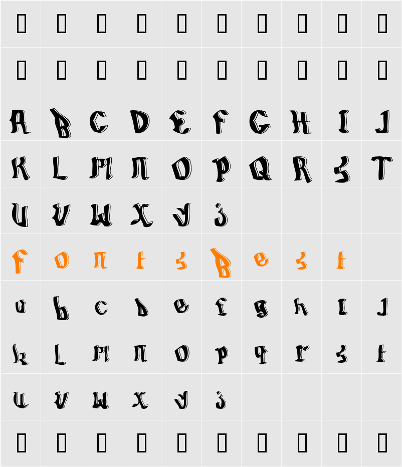 BillyBoy Character Map