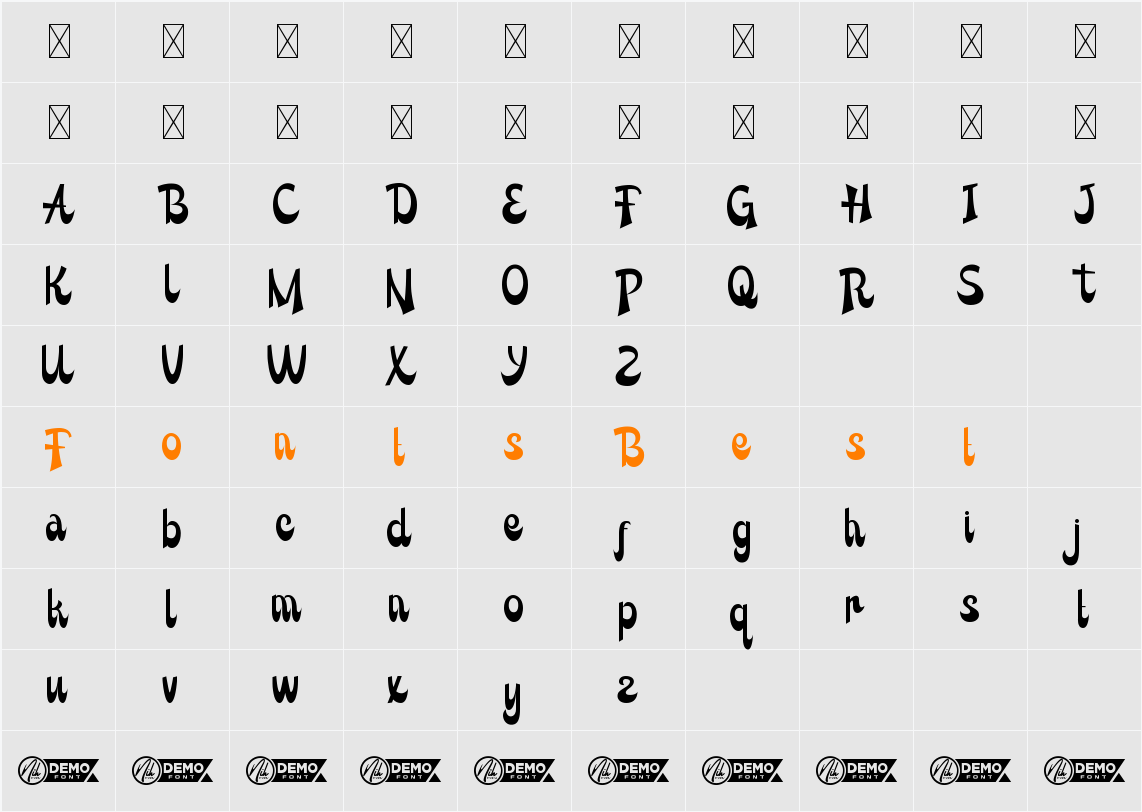 Tahu Tempe Demo Character Map