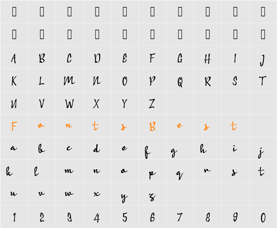 a Ambyar Sobat Character Map