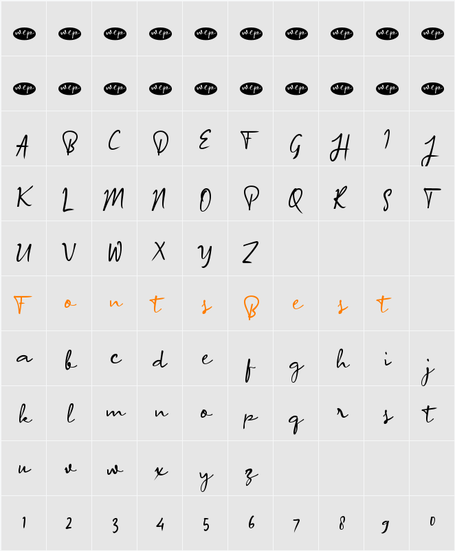 a Arrange Signature Character Map