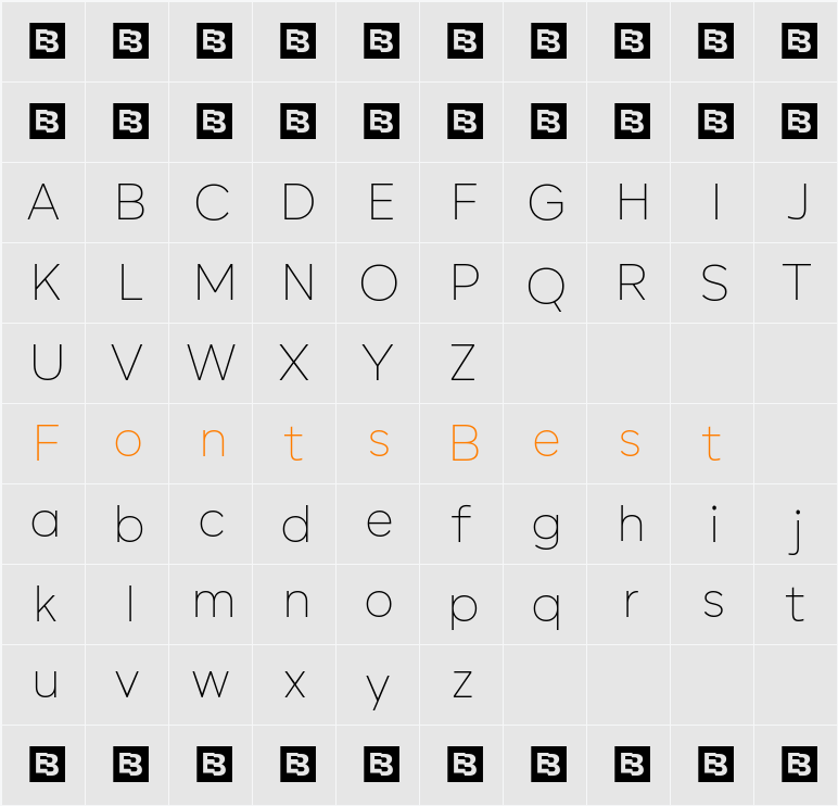 GeovaTrial Thin Character Map