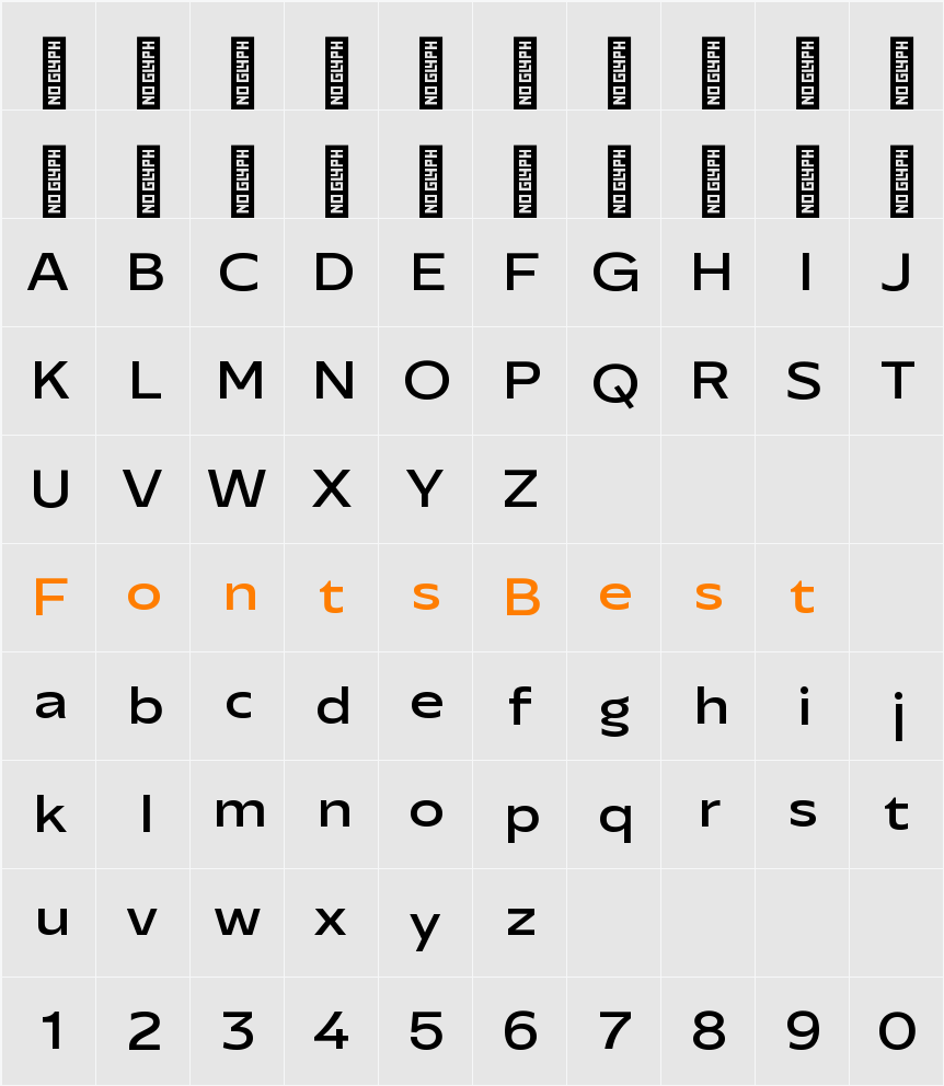 Performa Ex Medium Character Map