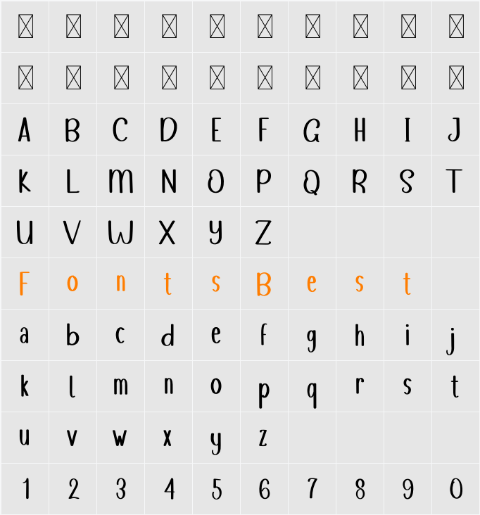 HOME CLOUD Character Map