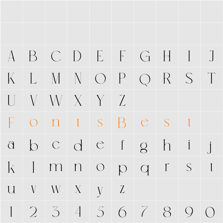 Meroona Display Serif Character Map