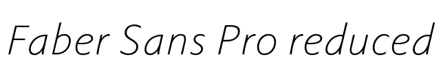 Faber Sans Pro reduced Font Image