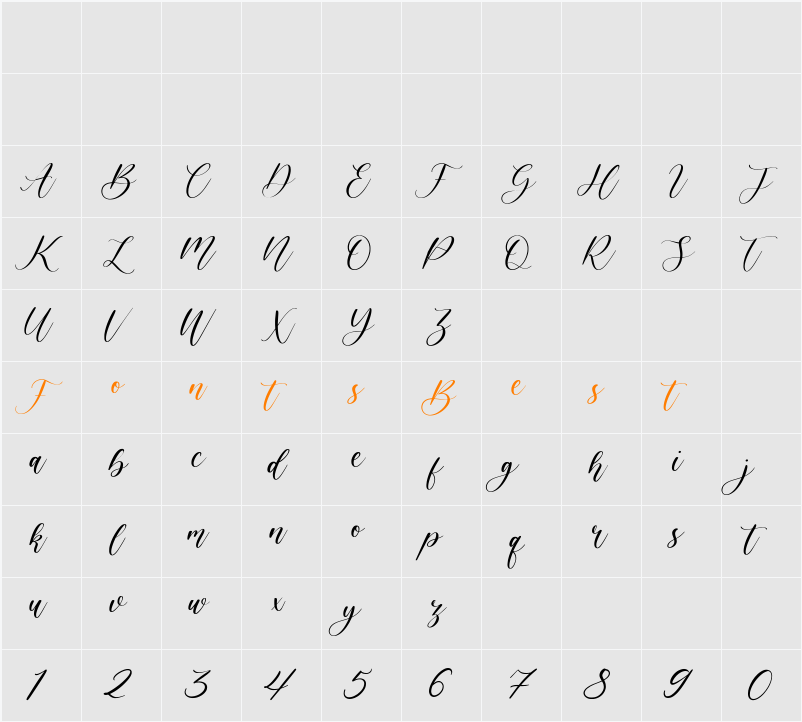 Elegante Character Map