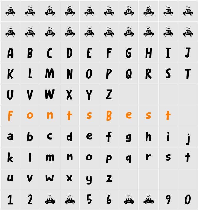 Smelly Taxi DEMO Character Map
