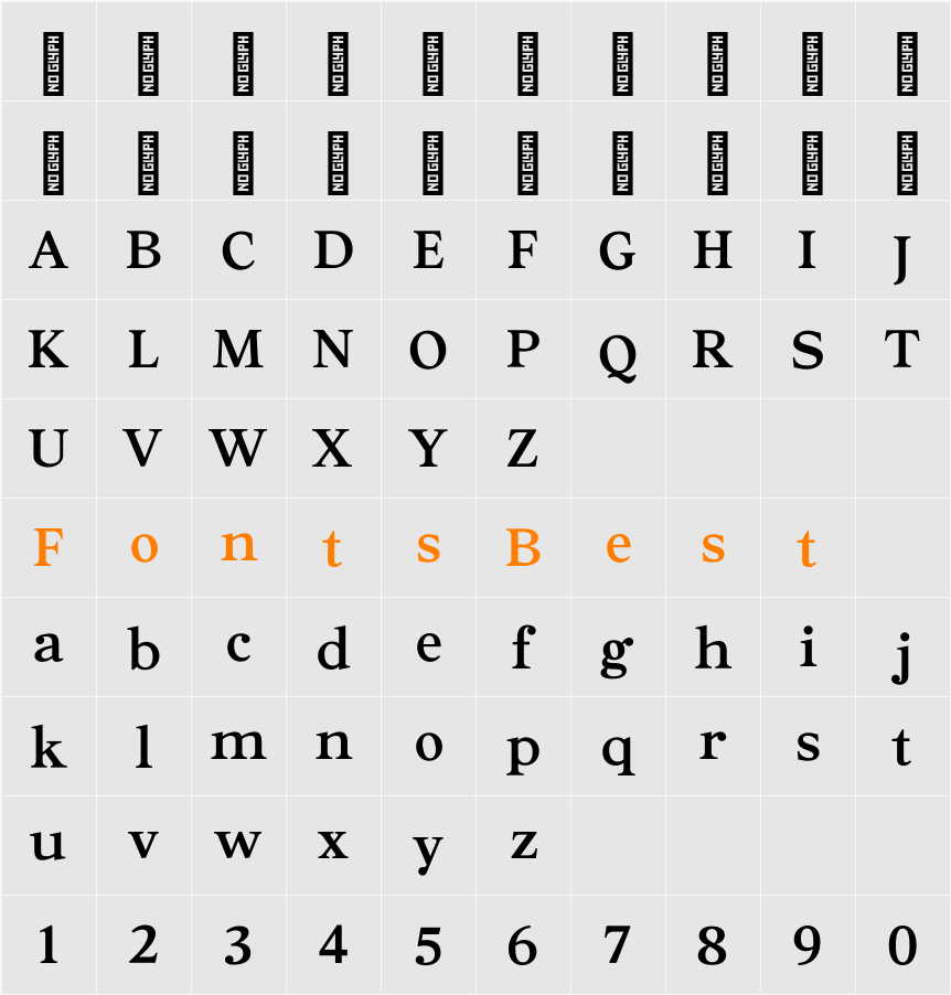 Ascendant Serif - Personal Use Character Map
