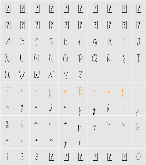Assault script Character Map