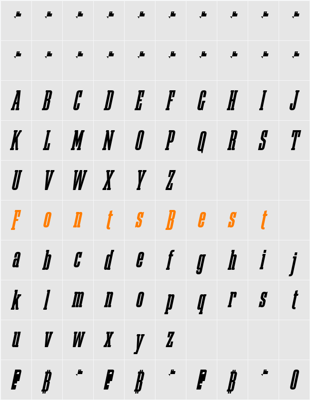 Bigplace ExtBd ExtCond Character Map