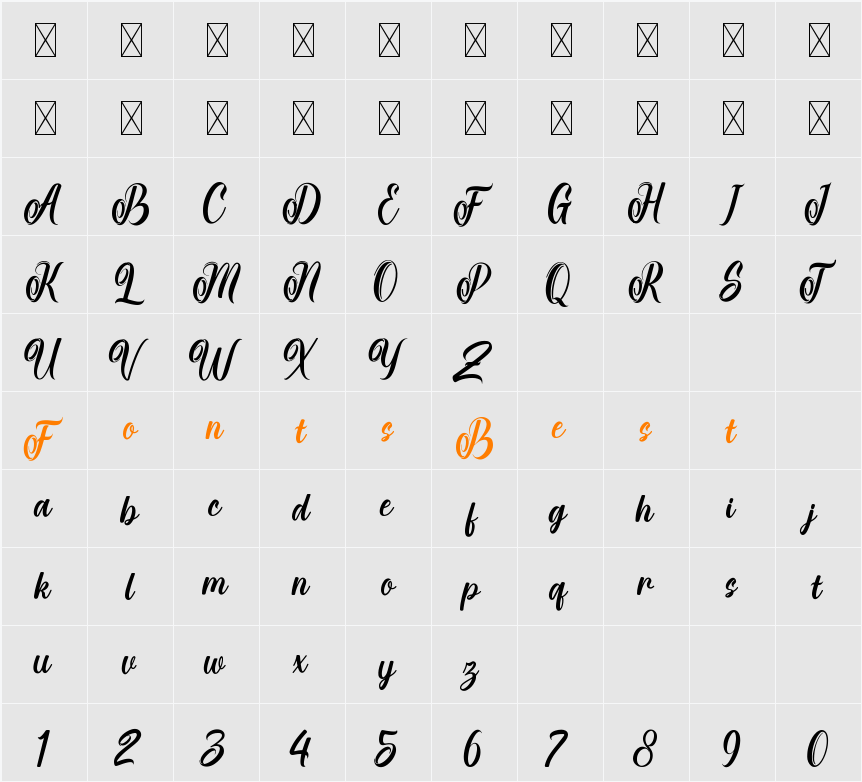 The Valentino Character Map