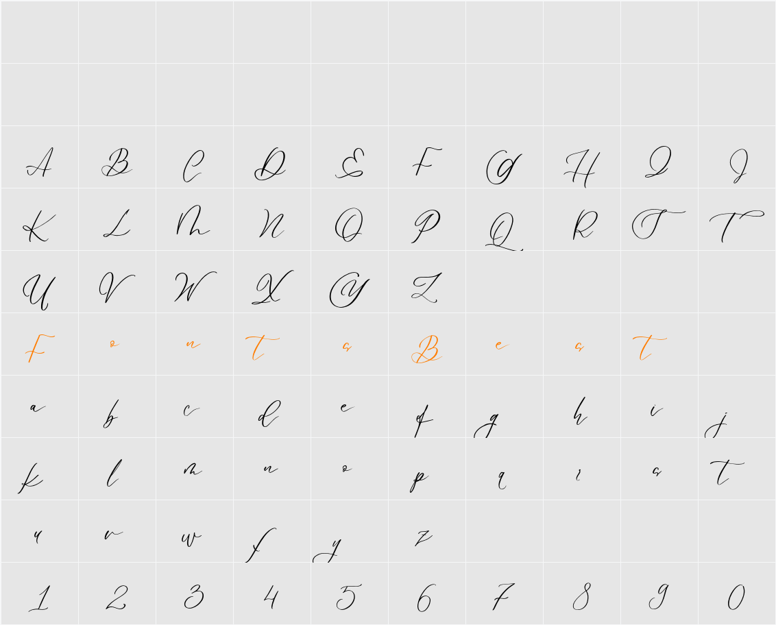 Le Jour Script Personal Use Only Character Map