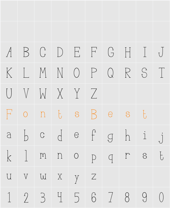 Megan Serif Character Map