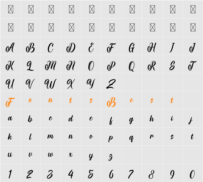The Valentino Character Map