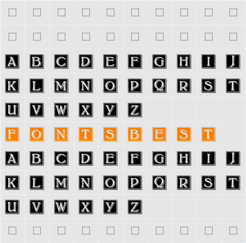 BoltonDropCaps Character Map
