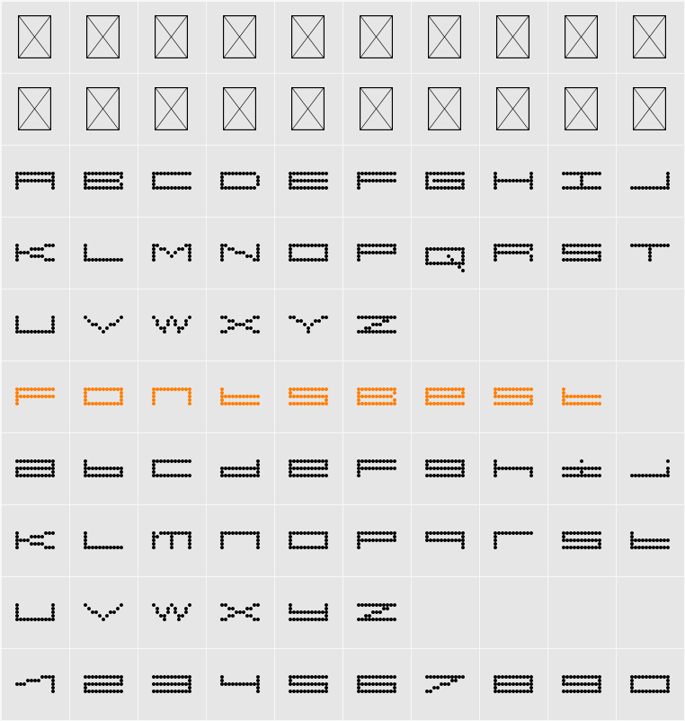 Megatronicalistic Dots Character Map