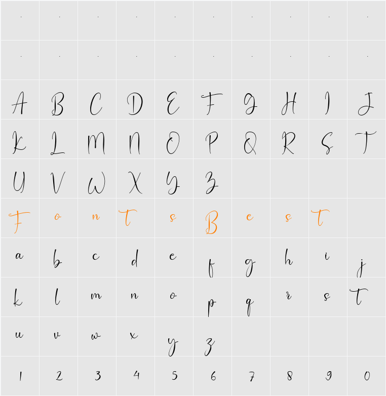 Ayuni Character Map