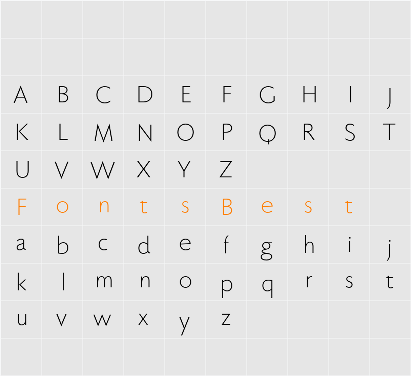 Faber Sans Pro reduced Character Map