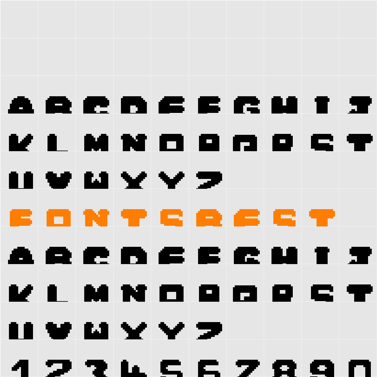 Pyxxl Character Map