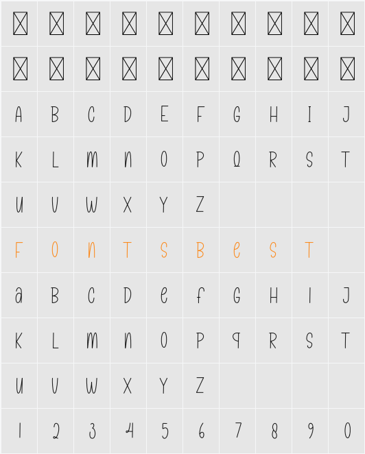 Slicky Character Map