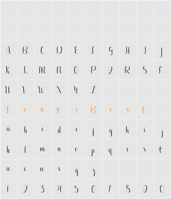Aurelia regular Character Map
