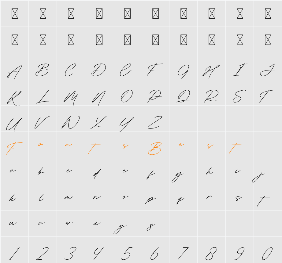 Hoper Begin Character Map