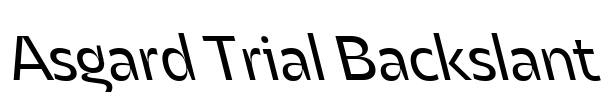 Asgard Trial Backslant Font Image