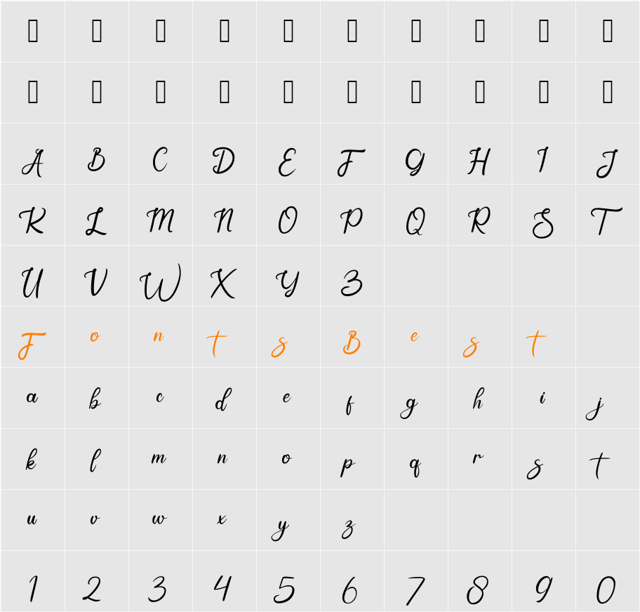 Wintersay Character Map