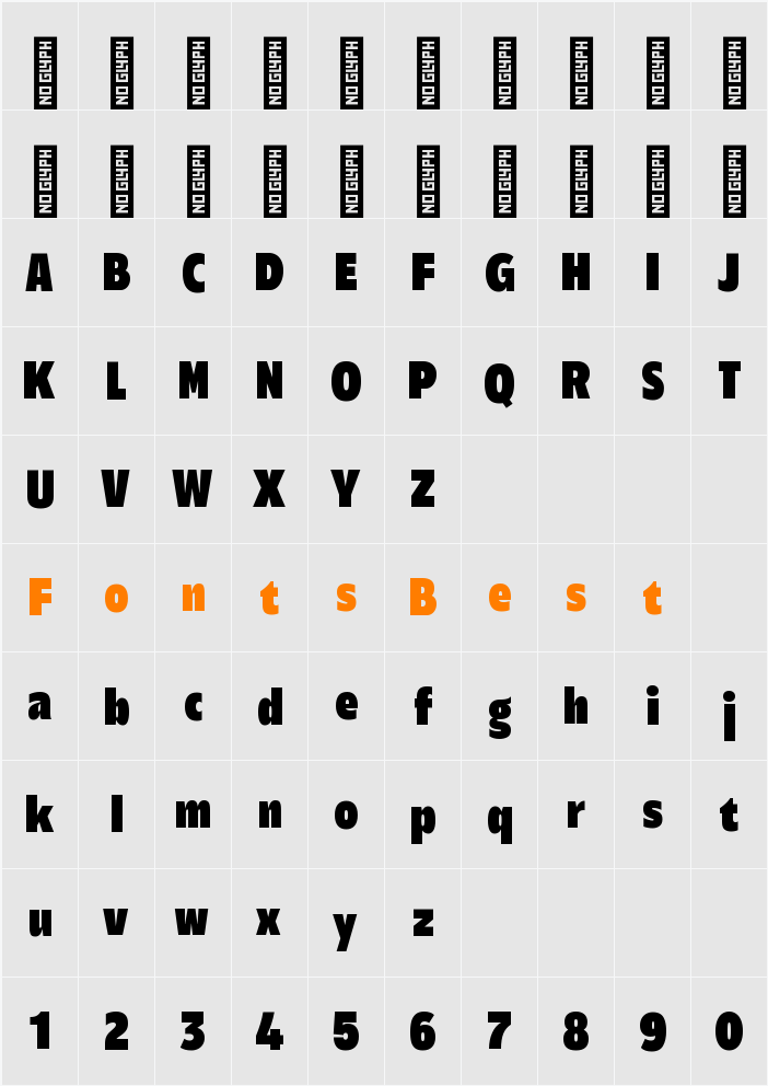 Performa Cn Black Character Map