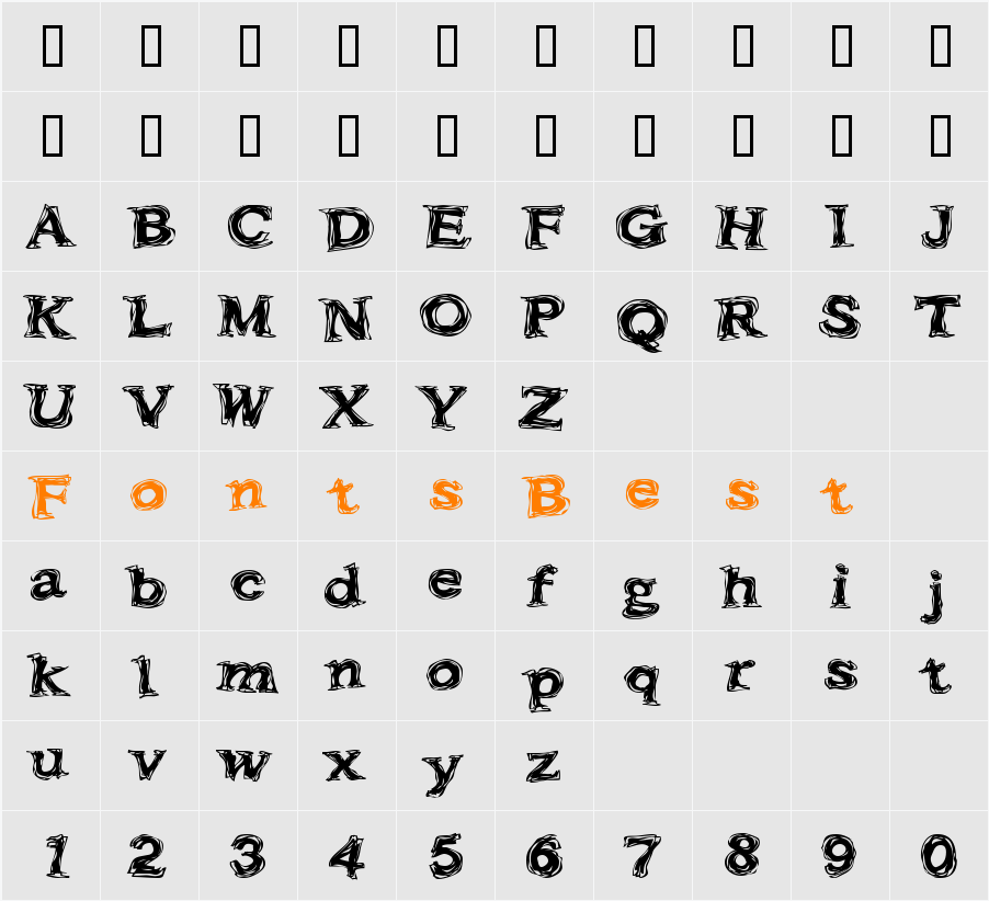 Frazzle Character Map